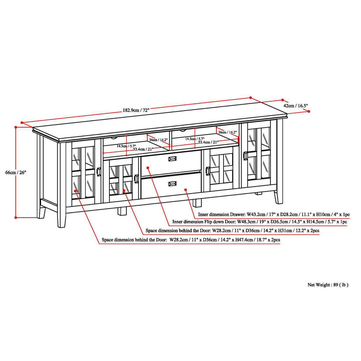 Artisan - TV Media Stand - Rustic Natural Aged Brown by Simpli-Home | Bel Furniture