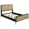 Arini - Rattan Panel Bed Black Queen by CoasterElevations | Bel Furniture