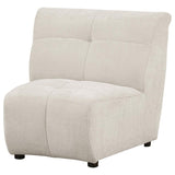 Charlotte Upholstered Curved Armless Chair Ivory