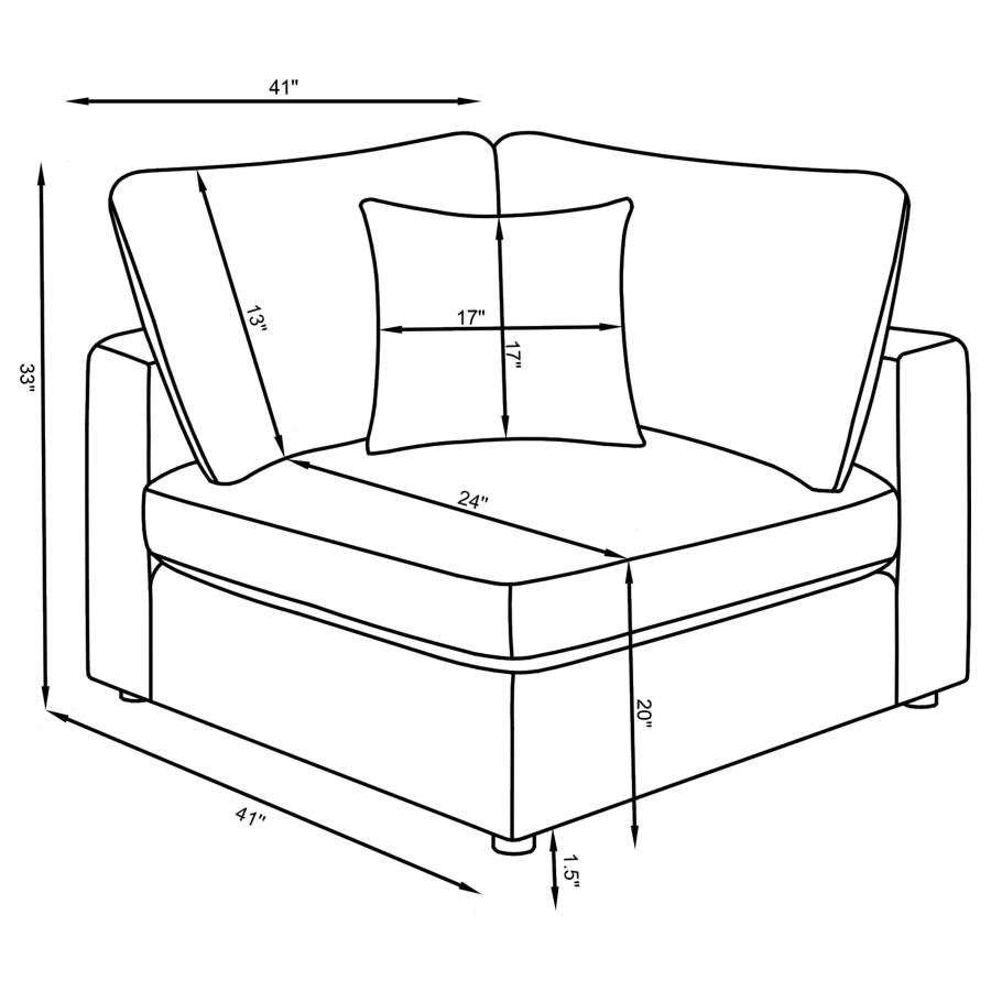 Serene Upholstered Armless / Corner Chair