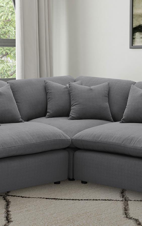 Hobson Upholstered Sectional Pieces Charcoal