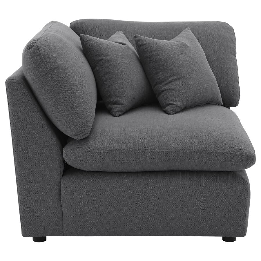 Hobson Upholstered Sectional Pieces Charcoal