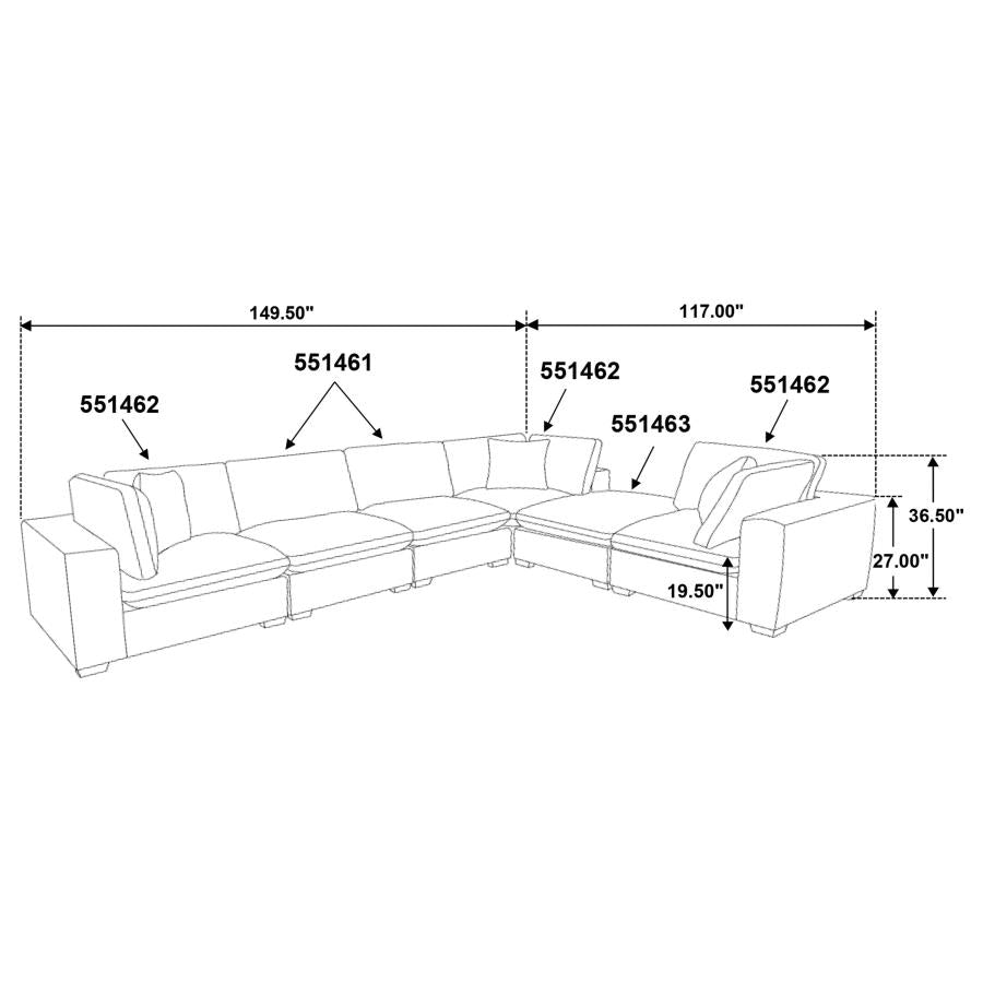 Lakeview - 5-Piece Upholstered Modular Sectional Sofa