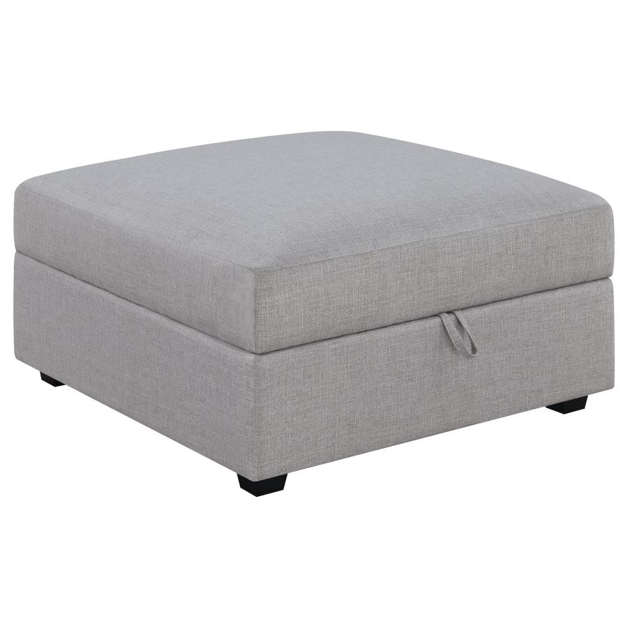 Cambria - Square Upholstered Storage Ottoman - Gray