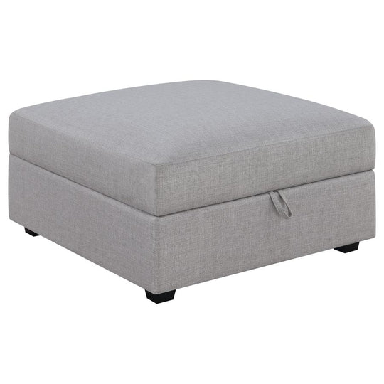 Cambria - Square Upholstered Storage Ottoman - Gray