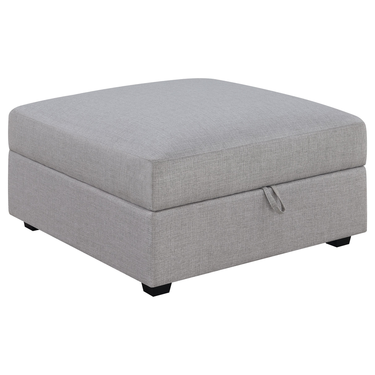 Cambria - Square Upholstered Storage Ottoman - Gray