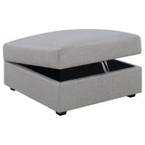 Cambria - Square Upholstered Storage Ottoman - Gray