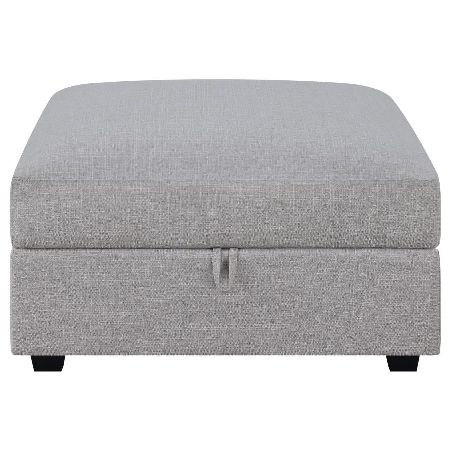 Cambria - Square Upholstered Storage Ottoman - Gray