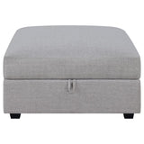 Cambria - Square Upholstered Storage Ottoman - Gray