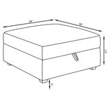 Cambria - Square Upholstered Storage Ottoman - Gray