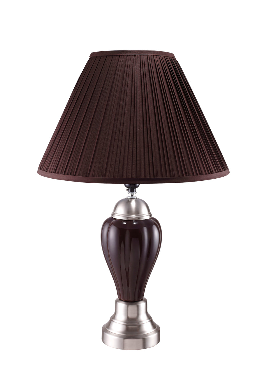 Satin Nickel - Porcelain Lamp - Espresso