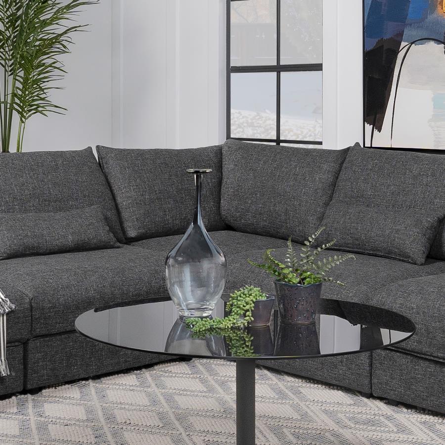 Sasha Upholstered Corner and LAF and RAF Chair Barely Black