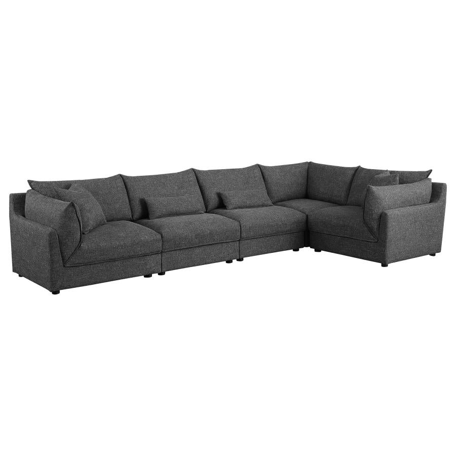 Sasha Upholstered Corner / LAF / RAF Chair Barely Black