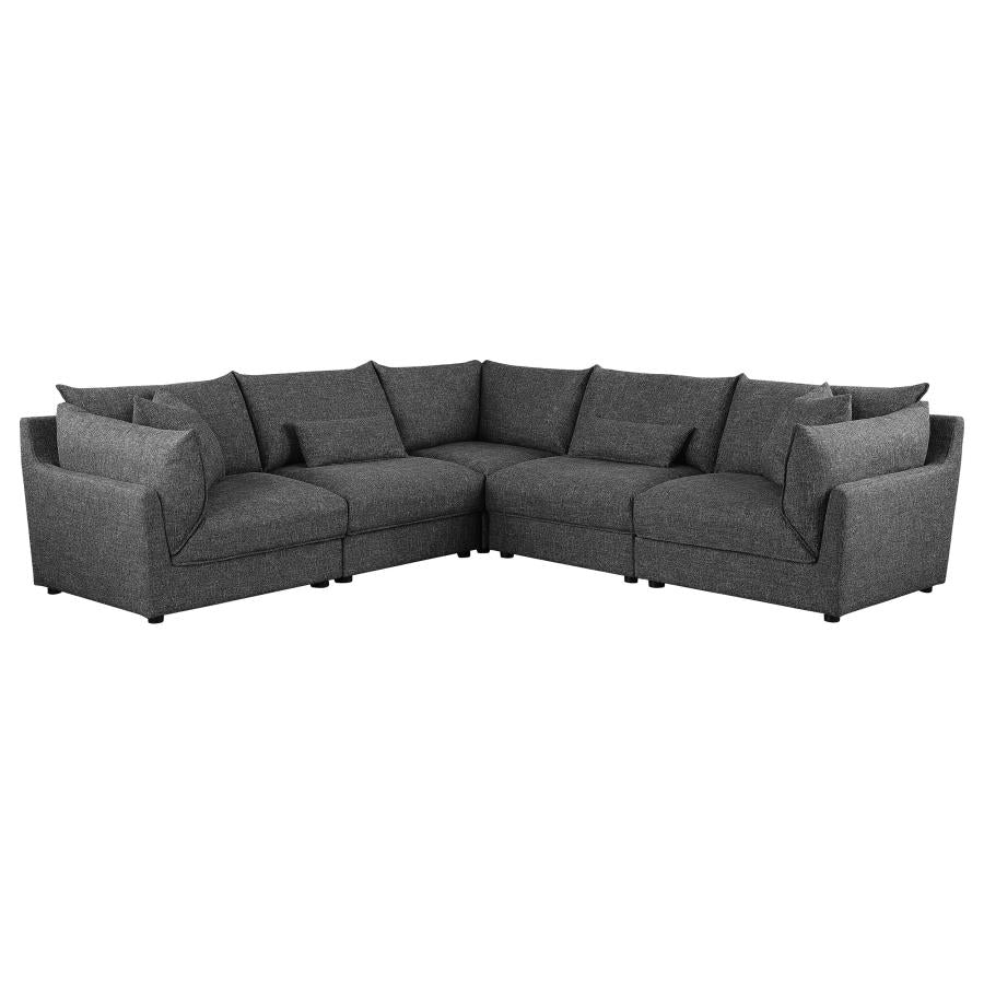 Sasha Upholstered Corner / LAF / RAF Chair Barely Black