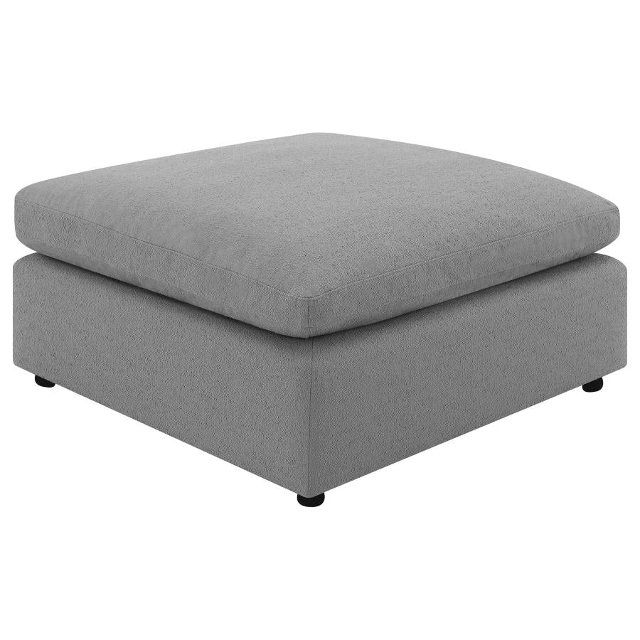 Raleigh Boucle Upholstered Ottoman Gray