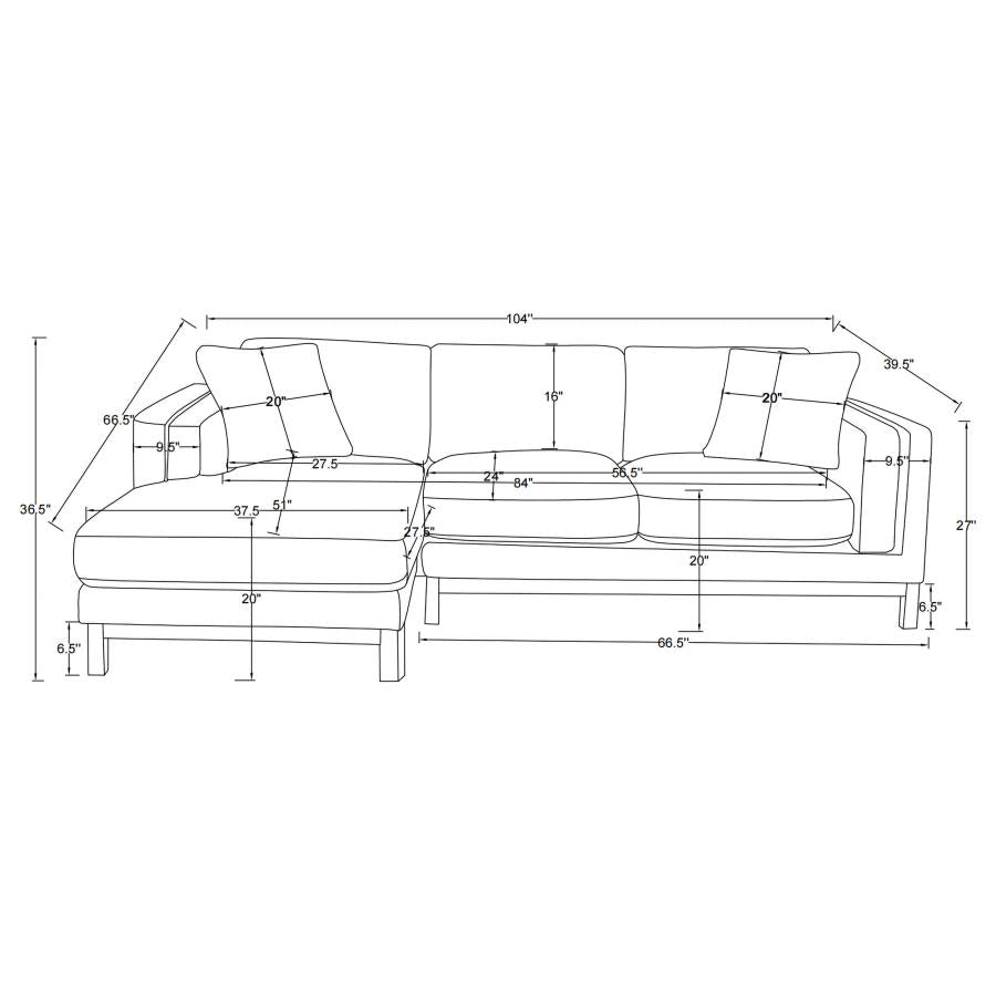 Geneva - Boucle Upholstered Sectional Chaise Sofa - Sand