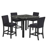 Lennon - 5 Piece Counter Height Set - All Black by Crown Mark | Bel Furniture