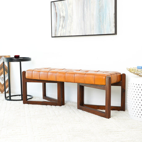 Riley - Bench - Brown / Rustic / Tan - view 4