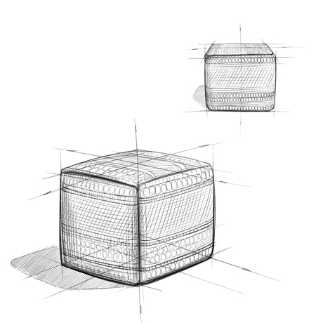 Grady - Handcrafted Square Pouf - view 11
