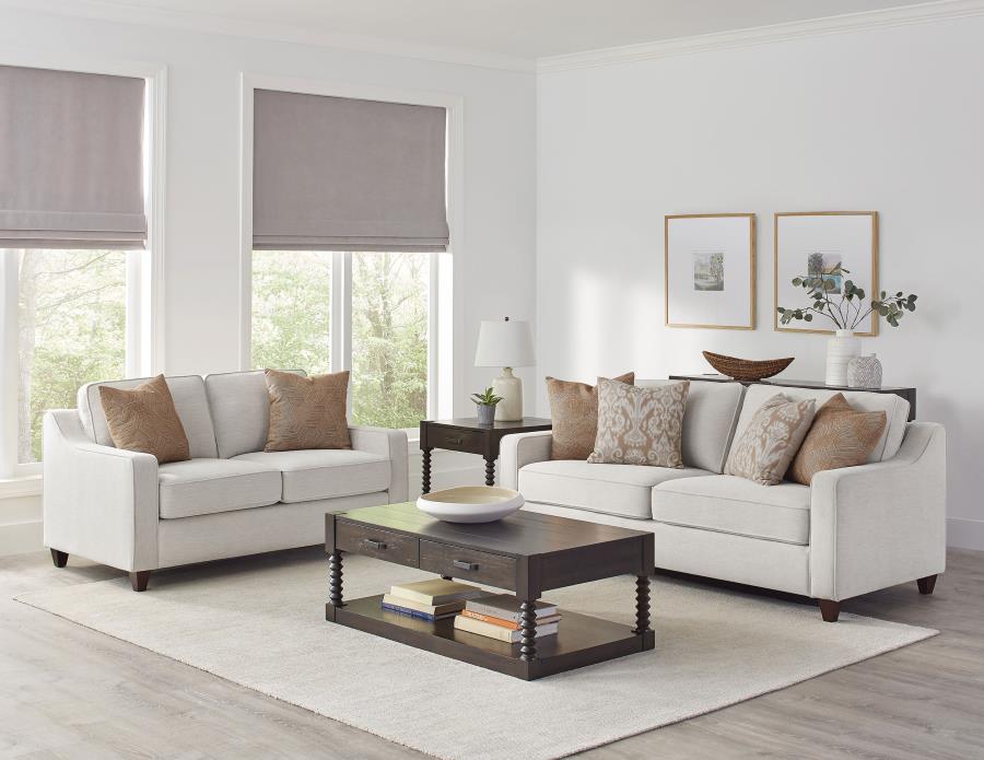 Christine Upholstered Sloped Arm Sofa Set