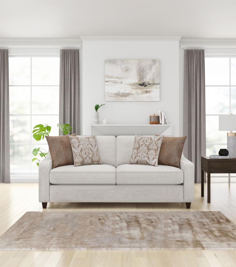 Christine - Upholstered Sloped Arm Sofa - Beige