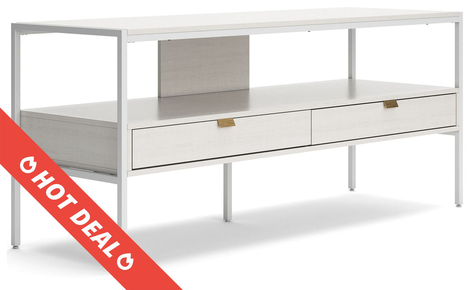 Deznee - White - Large TV Stand