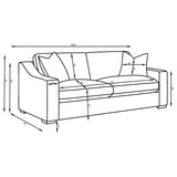 Ashlyn - Upholstered Track Arm Sofa Set