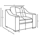 Ashlyn - Upholstered Track Arm Sofa Set