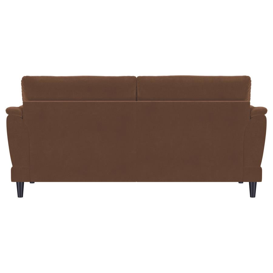 Selma - Velvet Upholstered Crescent Arm Sofa - Rust
