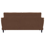 Selma - Velvet Upholstered Crescent Arm Sofa - Rust