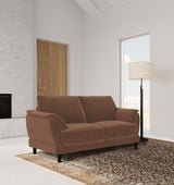 Selma - Velvet Upholstered Crescent Arm Loveseat - Rust
