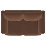 Selma - Velvet Upholstered Crescent Arm Loveseat - Rust
