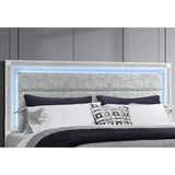 Soulmarie - Bed With LED Lighting And Padded Headboard