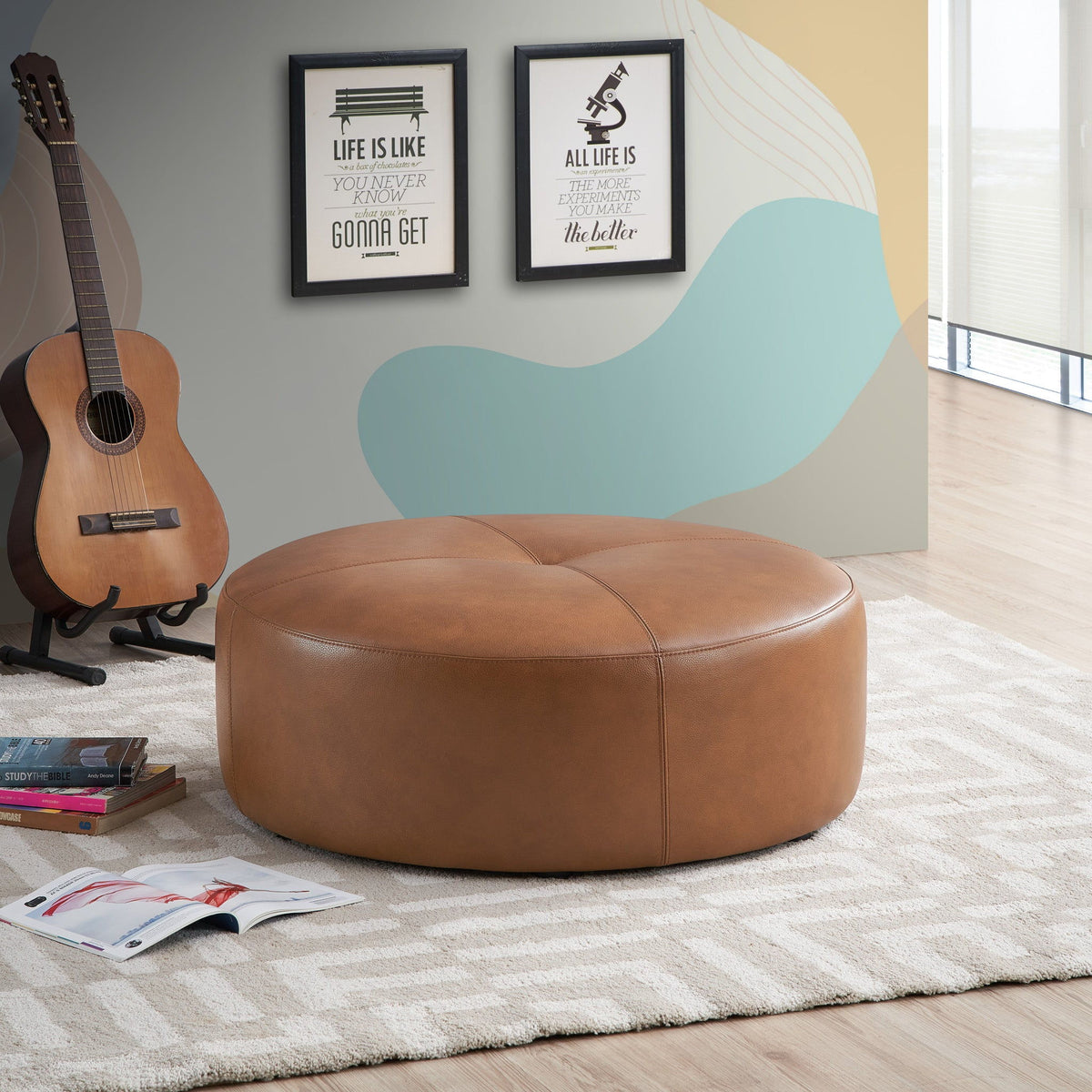 Rochelin - Ottoman - Tan by Ashcroft Furniture | Bel Furniture
