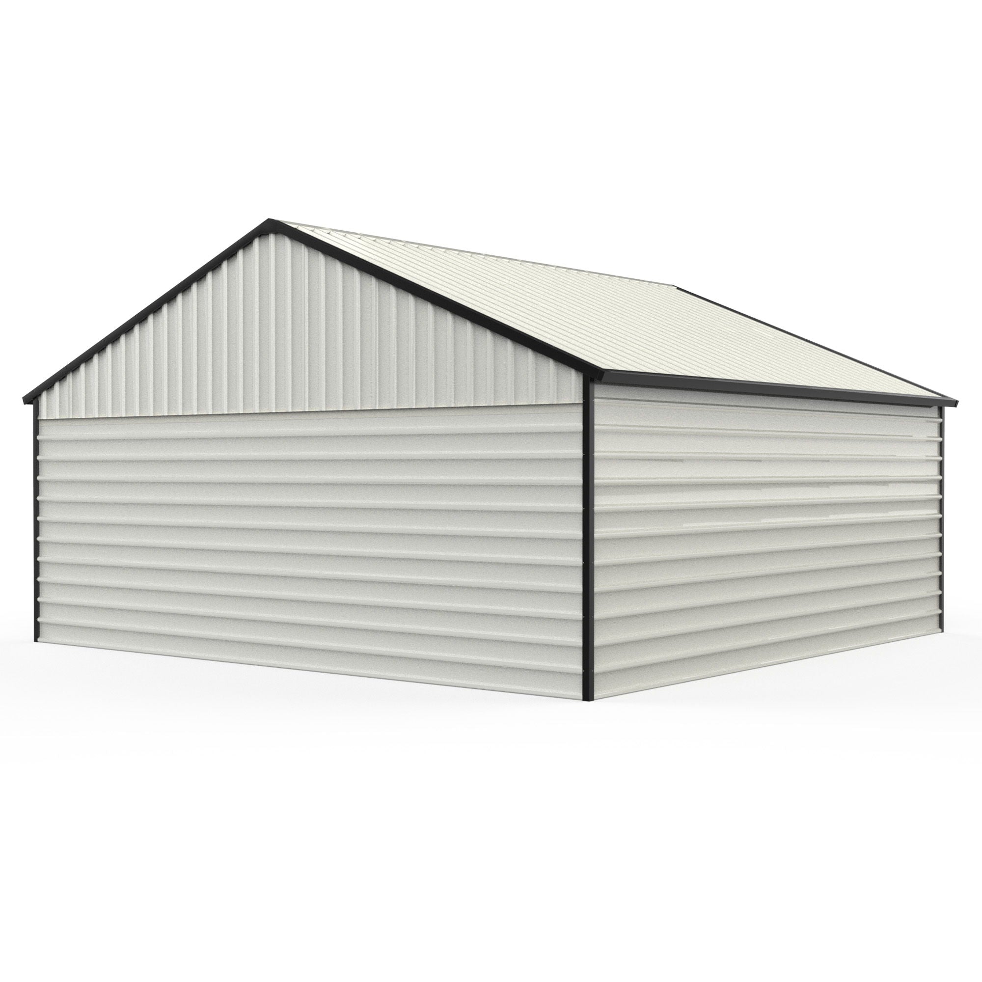 Double Garage Metal Shed With Side Entry Door - White