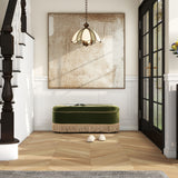 Melinda - Oval Tufted Bullion Fringe Storage Bench by Jennifer Taylor Home | Bel Furniture