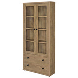 Hawthorne - 4-Shelf Glass Door Tall Cabinet With Drawers by Coaster Fine Furniture | Bel Furniture