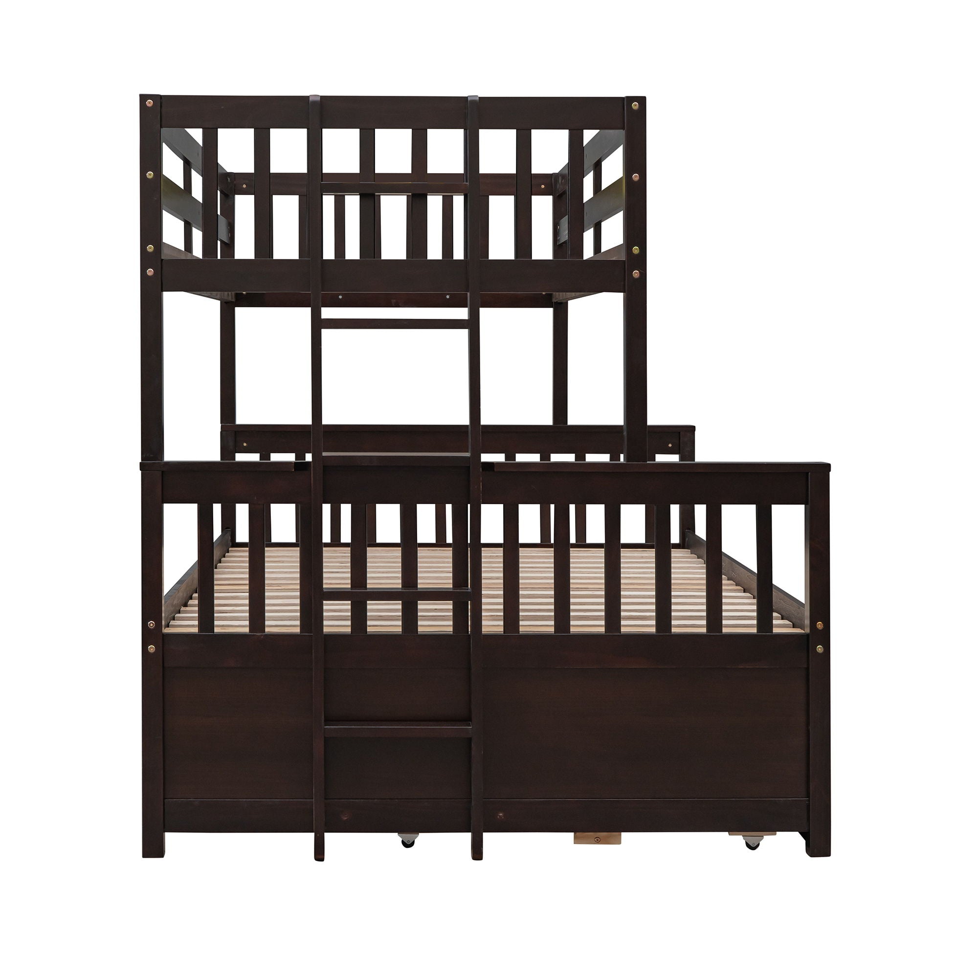 Twin Over Full Bunk Bed With Twin Size Trundle, Separable Bunk Bed With Drawers For Bedroom