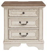 Realyn - White / Brown / Beige - Three Drawer Night Stand by Signature Design by Ashley® | Bel Furniture