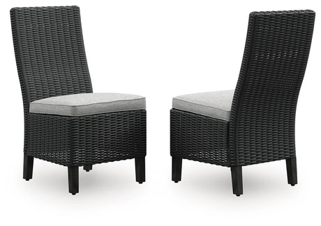 Beachcroft Side Chair With Cushion (Set of 2) Black and Light Gray