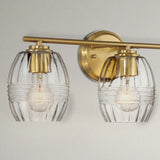 Luster - 3 Lights Vanity With Clear For Bathrooms Above Mirror Wall Lamp Satin - Clear / Gold by Ashcroft Furniture | Bel Furniture