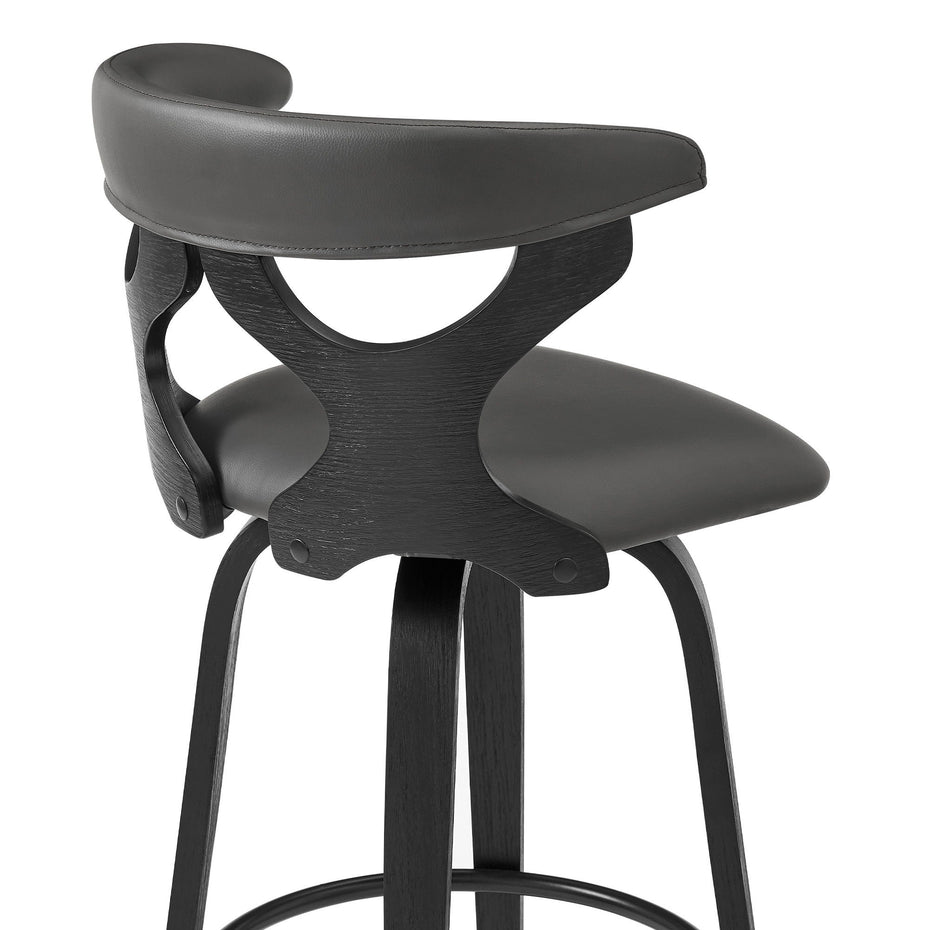 36" Swivel Counter Height Bar Chair - Gray / Black