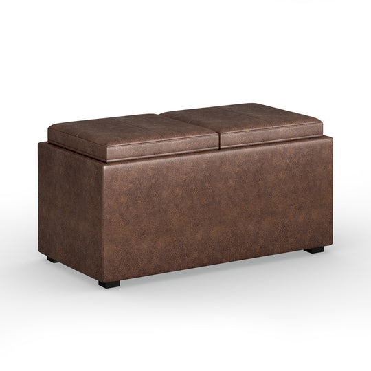 Avalon - 5 Piece Storage Ottoman, Contemporary Beige by Simpli-Home | Bel Furniture