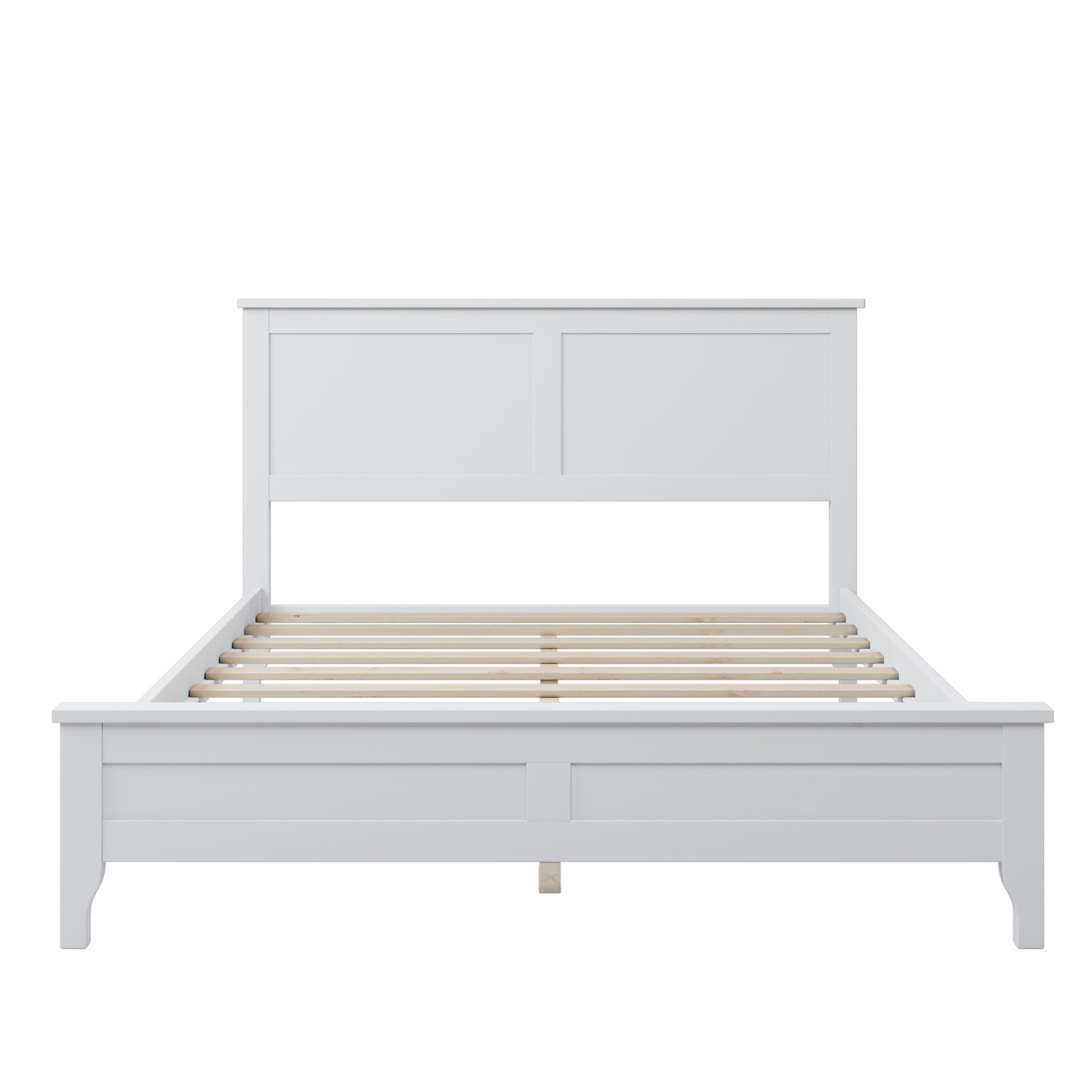 Solid Wood 3 Pieces Full Bedroom Sets - White