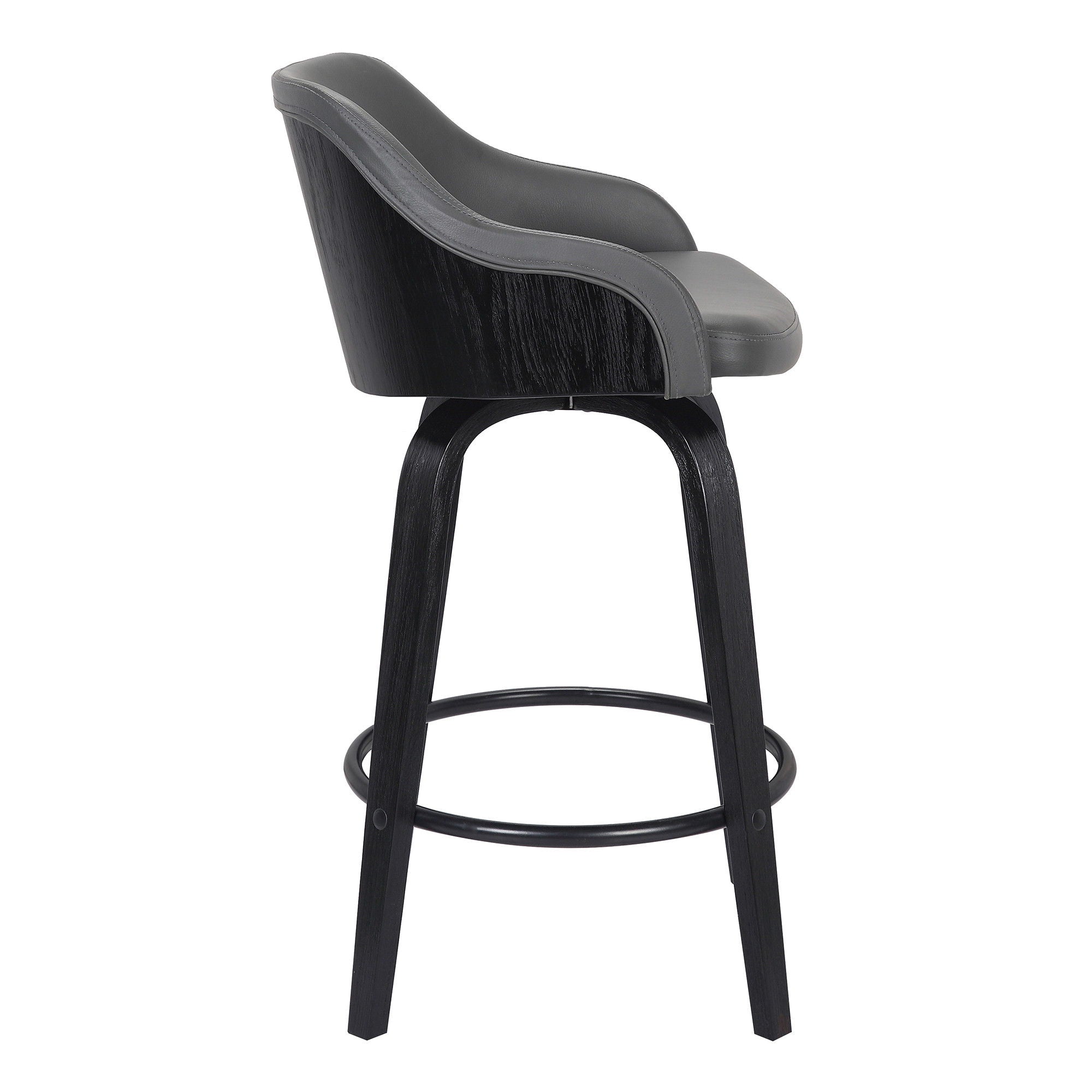 39" Swivel Low Back, Bar Height Bar Chair - Gray