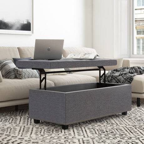 Hamilton - Upholstered Lift Top Rectangular Storage Ottoman - view 9