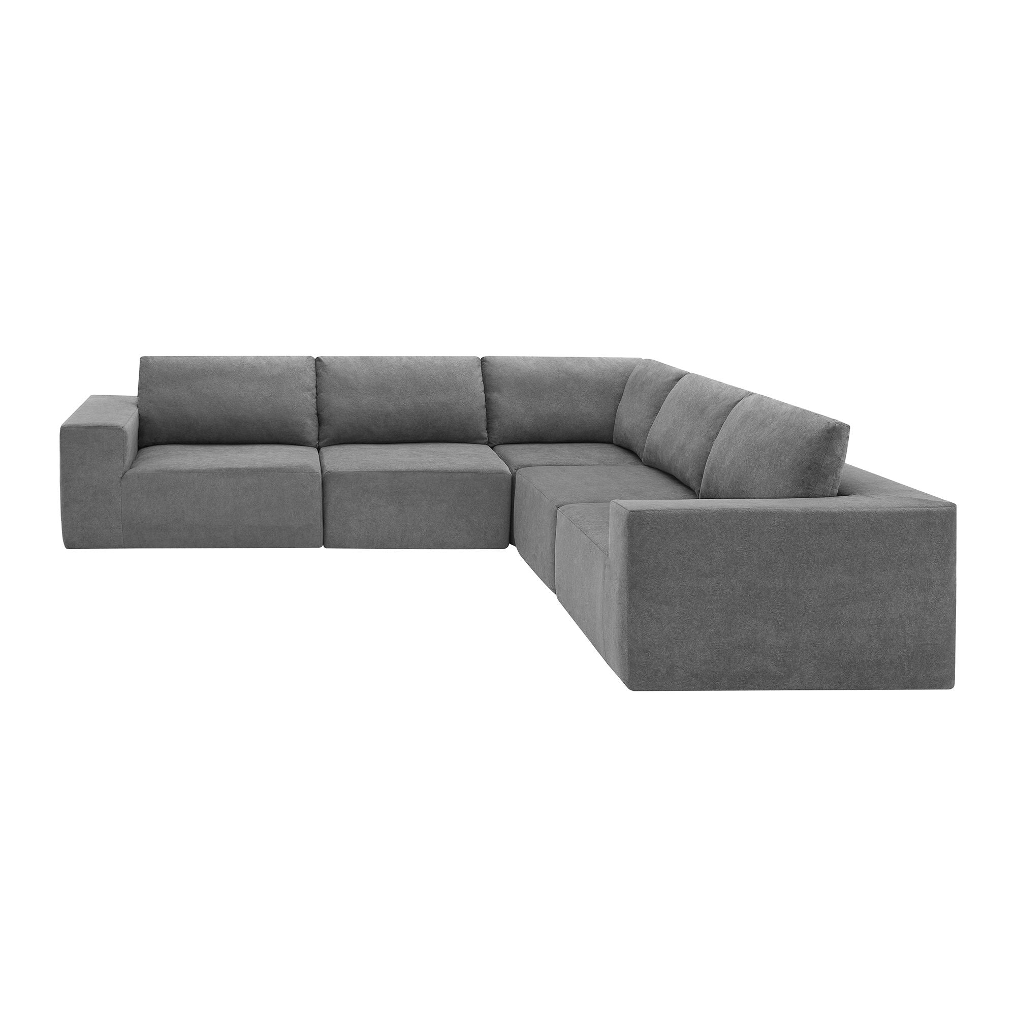 Modular L Shaped Sectional Sofa, Luxury Floor Couch Set, Upholstered Indoor Furniture, Foam - Filled Sleeper Sofa Bed For Living Room, Bedroom, 5 Pieces Free Combination