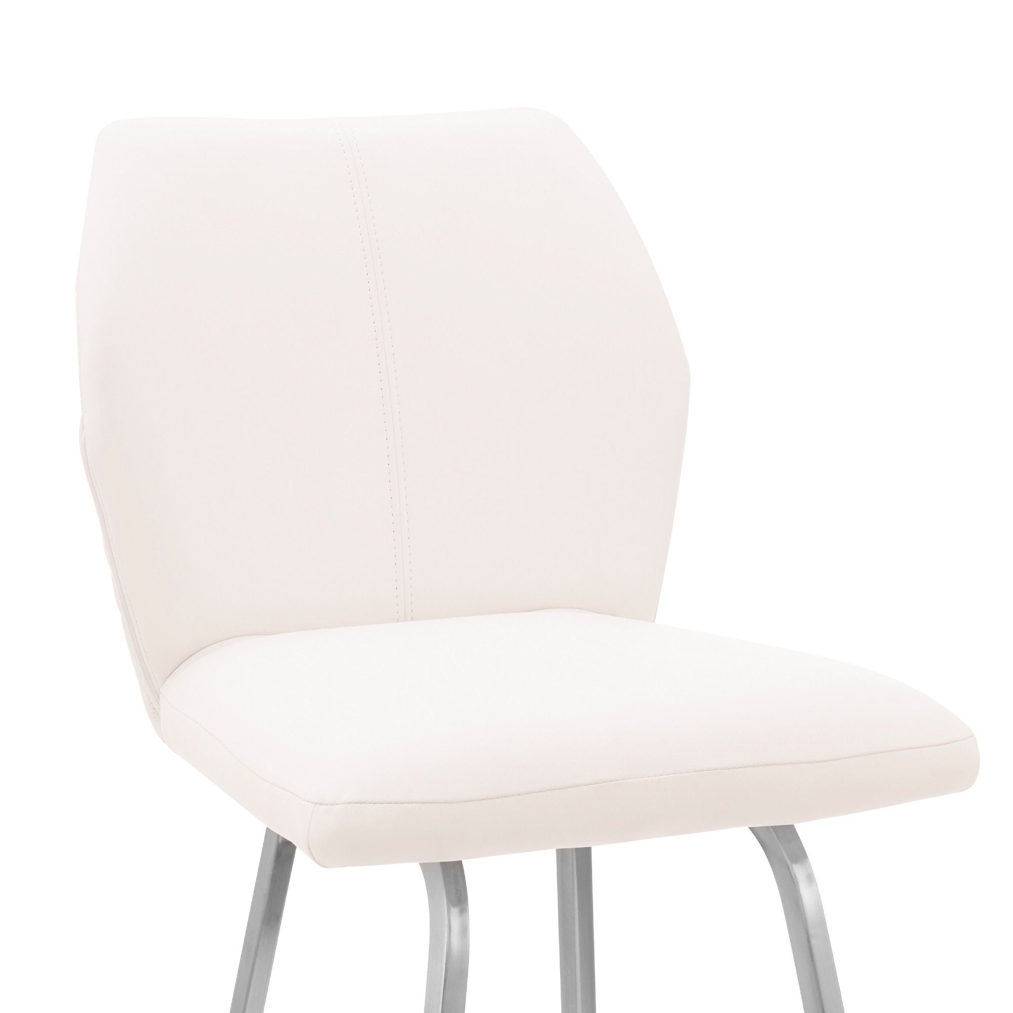 Bar Height Bar Chair - White / Silver