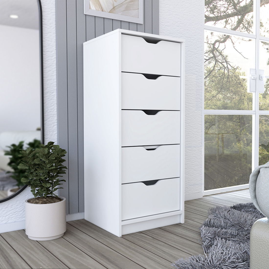 5 Drawer Standard Chest - White