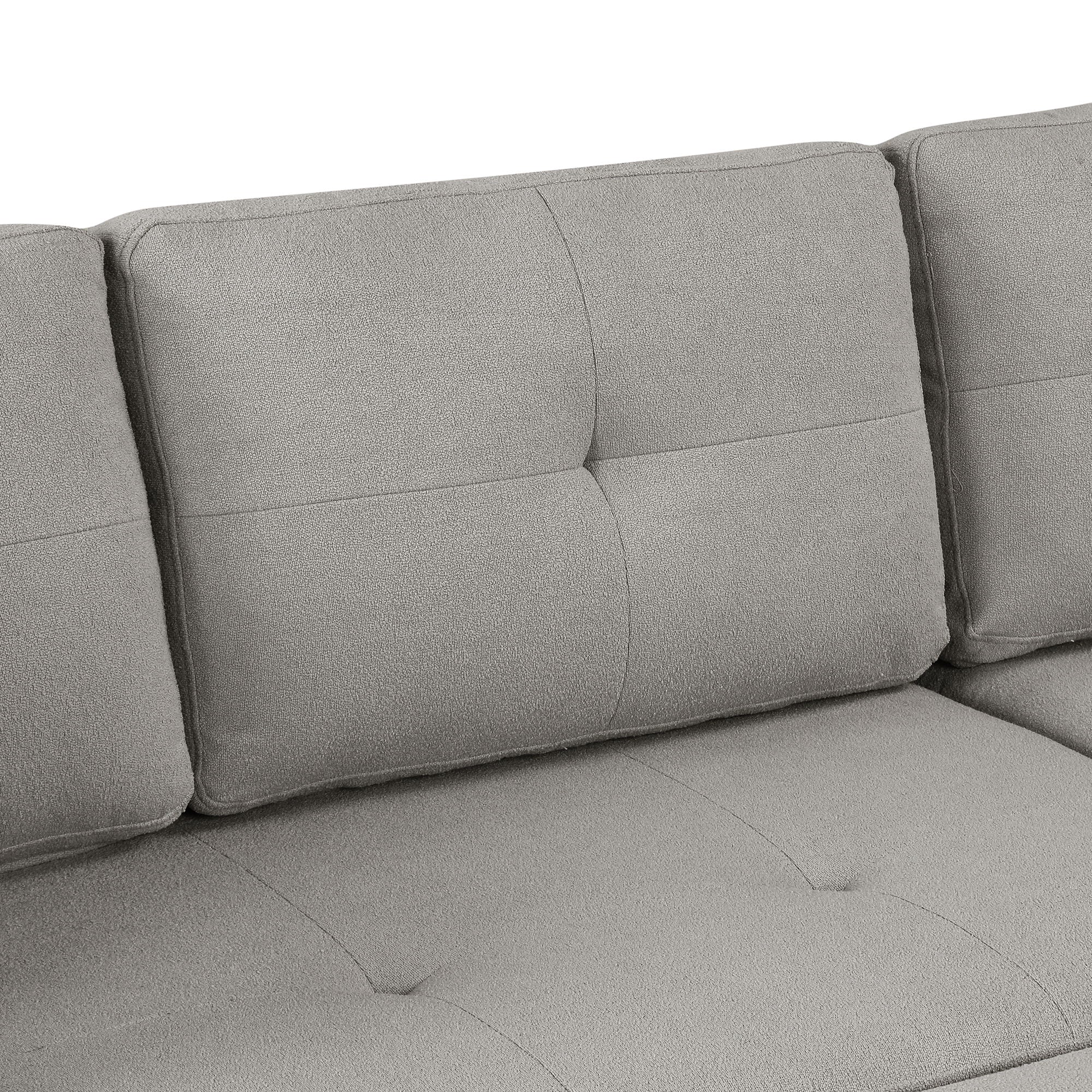 L-Shape Sofa Bed Pull-Out Sleeper Sofa With Wheels, USB Ports, Power Sockets For Living Room